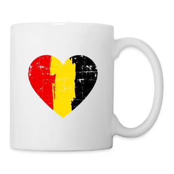 Belgien Herz Flagge - Tasse - Weiß - Rechts