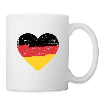 Deutschland Herz Flagge - Tasse - Weiß - Rechts
