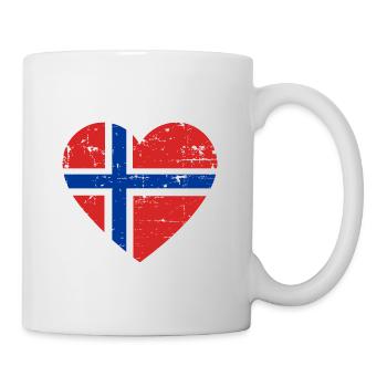 Norwegen Herz Flagge - Tasse - Weiß - Rechts