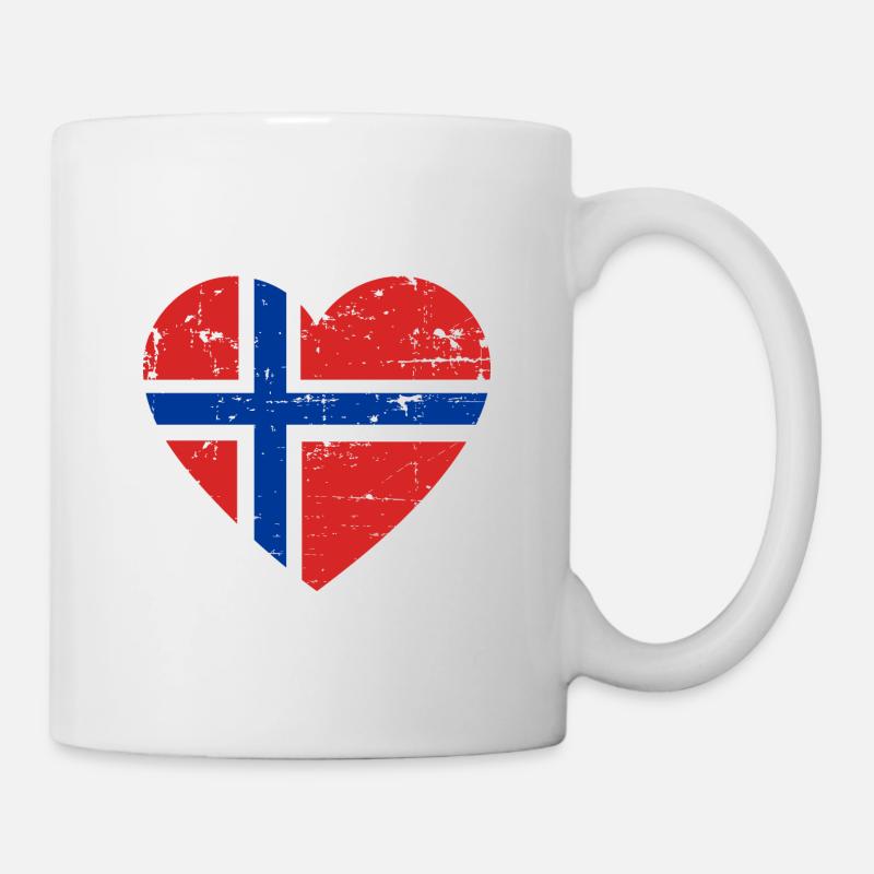 Norwegen Herz Flagge - Tasse - Weiß