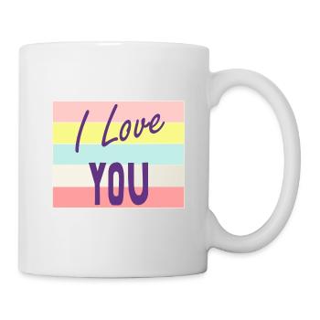 SAINT VALENTIN. EVJF. JE T'AIME. I LOVE YOU. AMOUR - Mug blanc - blanc - Droite