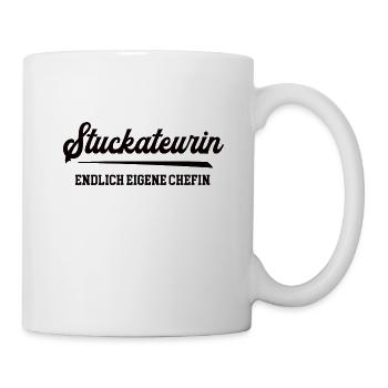 Stuckateurin Endlich Chefin Selbstständig Machen - Tasse - Weiß - Rechts