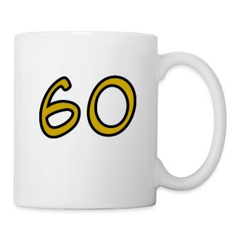 60. 60 YEARS. 60th ANNIVERSARY. 60TH BIRTHDAY. - Mug - white - Right