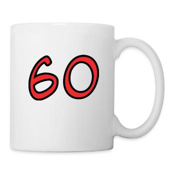 60. 60 YEARS. 60th ANNIVERSARY. 60TH BIRTHDAY. - Mug - white - Right