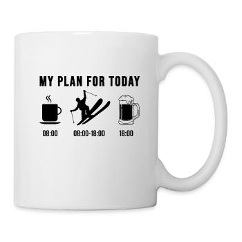 Skifahrer - Kaffee Skifahren Bier trinken - Tasse - Weiß - Rechts