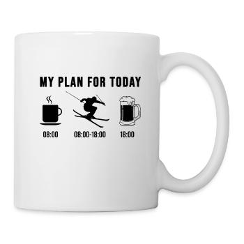 Skifahren Ski Urlaub Lustige Skifahrer Geschenke - Tasse - Weiß - Rechts