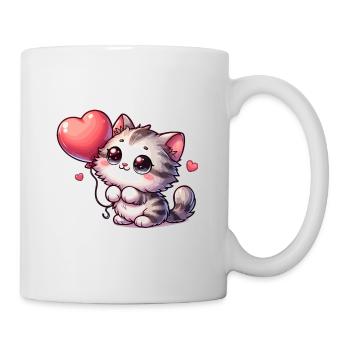 Chat Ballon Animaux - Mug blanc - blanc - Droite