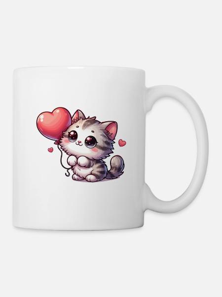 Katze Ballon Haustiere - Tasse - Weiß