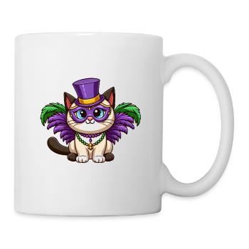 Bande dessinée Chat Siamois Mardi Gras Mignon - Mug blanc - blanc - Droite