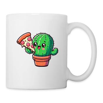 Bande dessinée mignonne Cactus Pizza - Mug blanc - blanc - Droite