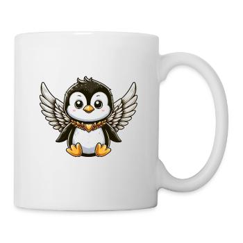 Conception de bande dessinée mignon pingouin ange - Mug blanc - blanc - Droite