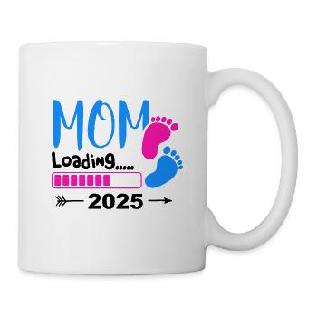 Mom 2025 loading, Ich werde 2025 Mutter - Tasse - Weiß - Rechts