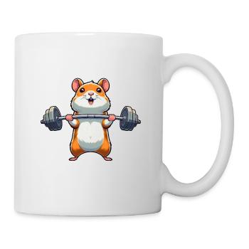 Hamster Power Training: Dumbbell Lifts in the - Mug - white - Right