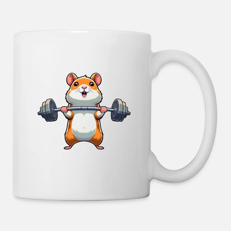 Hamster Power Training : Haltères Lifts dans le - Mug blanc - blanc