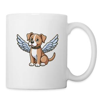 Dog Pitbull Angel Wings Cute Cartoon - Mug - white - Right