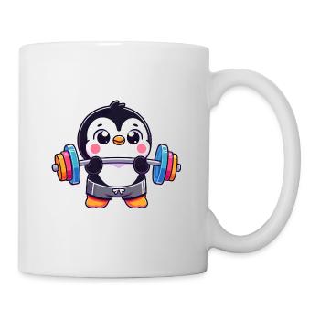 Colorful Penguin Weightlifting Workout - Mug - white - Right