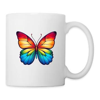 Papillon Arc-en-ciel Couleurs Nature - Mug blanc - blanc - Droite