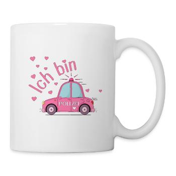 Polizeiauto Ich bin Geburtstag Rosa - Tasse - Weiß - Rechts
