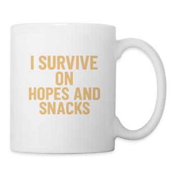 Je survis grâce à l’espoir et aux en-cas - Mug blanc - blanc - Droite