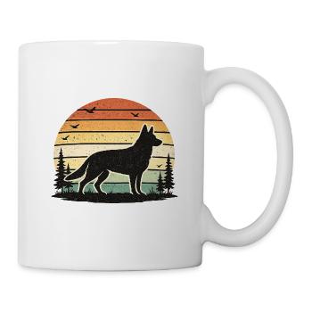 L’appel de Wolf dans le coucher de soleil rétro - Mug blanc - blanc - Droite