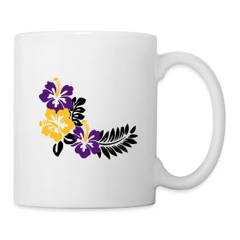 Fleurs Habiscus - Mug blanc - blanc - Droite