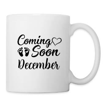 Baby kommt im Dezember Schwanger - Tasse - Weiß - Rechts