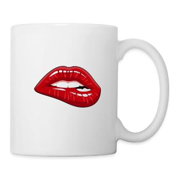 Rosa Lippe, Mund, Kuss - Tasse - Weiß - Rechts