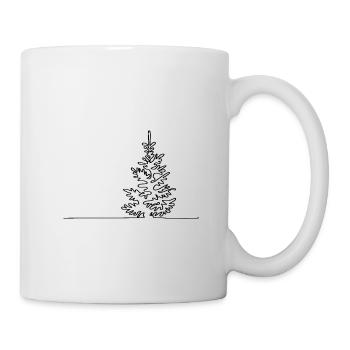 Weihnachten- Weihnachten- Weihnachten- Fest- Feiertage- lustiger- Baum - Tasse - Weiß - Rechts