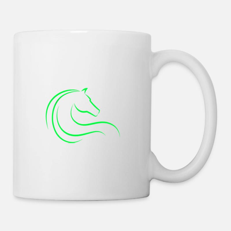 Cheval de course - animal - horse - logo - Mug blanc - blanc