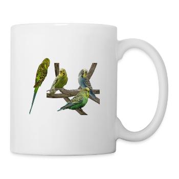 Wellensittiche - Tasse - Weiß - Rechts