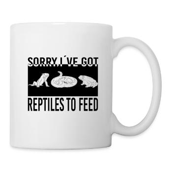 Reptiles - Désolé je dois nourrir les reptiles - Mug blanc - blanc - Droite