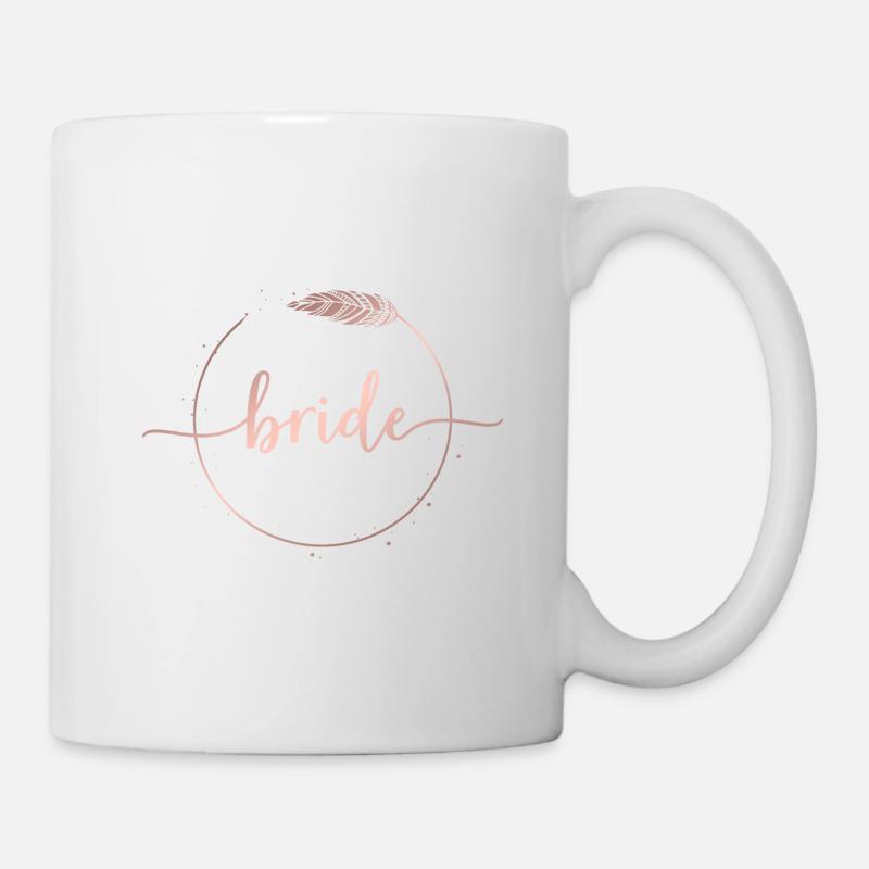 Boho Feder Kreis Team Bride personalisierbar - Tasse - Weiß