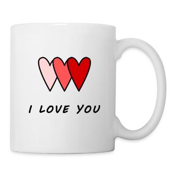 I LOVE YOU. SAINT VALENTIN. JE T'AIME. I LOVE YOU. - Mug blanc - blanc - Droite