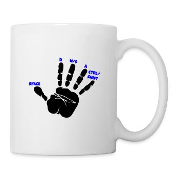 Color changeable | WASD Gamer Gaming Hand - Mug - white - Right