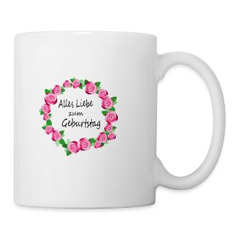 Alles Liebe zum Geburtstag - Tasse - Weiß - Rechts