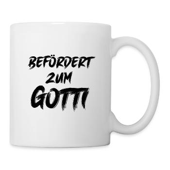 Befördert zum Gotti Patentante Schweiz Taufgotti - Tasse - Weiß - Rechts