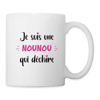 Je suis une nounou qui déchire - Mug blanc - blanc - Droite