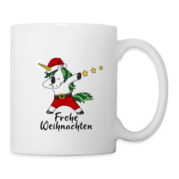 Frohe Weihnachten Einhorn Christmas Geschenk - Tasse - Weiß - Rechts