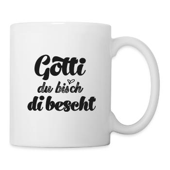 Gotti du bisch di bescht Patentante Schweiz Taufe - Tasse - Weiß - Rechts