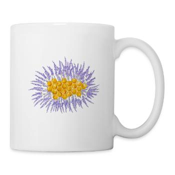 Waben und Lavendel - Tasse - Weiß - Rechts