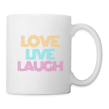 Liebe, Leben, Lachen, klein - Tasse - Weiß - Rechts