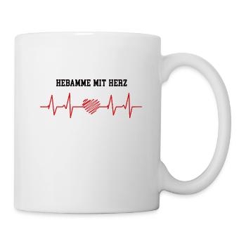 Hebamme Mit Herz Schwangerschaft Gynäkologie Baby - Tasse - Weiß - Rechts