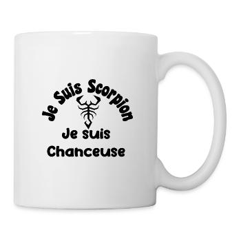scorpion zodiaque signe - Je suis chanceuse - Mug blanc - blanc - Droite