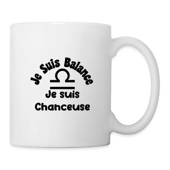 balance zodiaque signe - Je suis chanceuse - Mug blanc - blanc - Droite