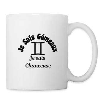 Gemeaux zodiaque signe - Je suis chanceuse - Mug blanc - blanc - Droite