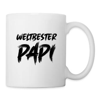 Weltbester Papi Papa Saurus Papi Schweiz - Tasse - Weiß - Rechts