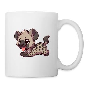 Conception de bande dessinée de bande dessinée de hyène mignonne - Mug blanc - blanc - Droite
