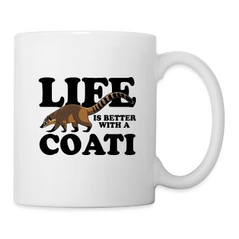 La vie est meilleure avec un coati - cute coati - Mug blanc - blanc - Droite