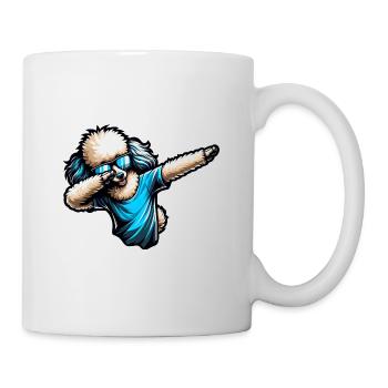 Cooler Pudel Dabbing Stilvolles Design - Tasse - Weiß - Rechts