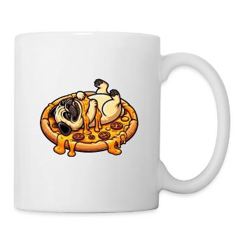 Mops & Pizza: Ein Käsefest für Liebhaber - Tasse - Weiß - Rechts